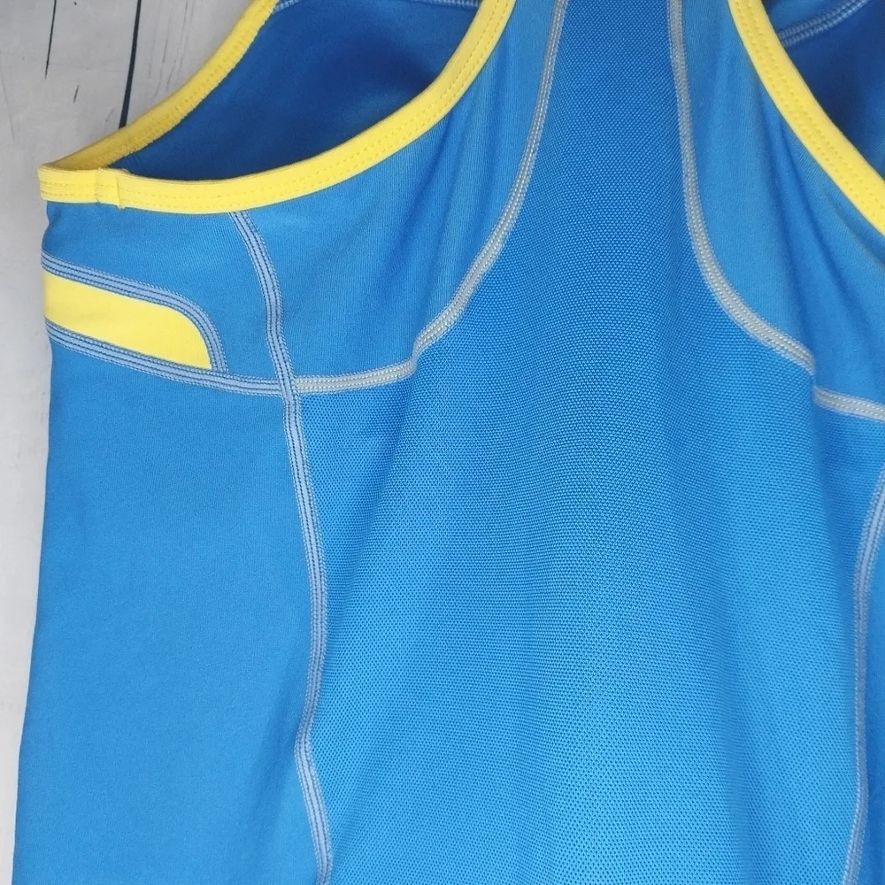 Nike Fit Dry Blue and Yellow LIVESTRONG Racerback Athletic Tank Top